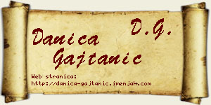 Danica Gajtanić vizit kartica